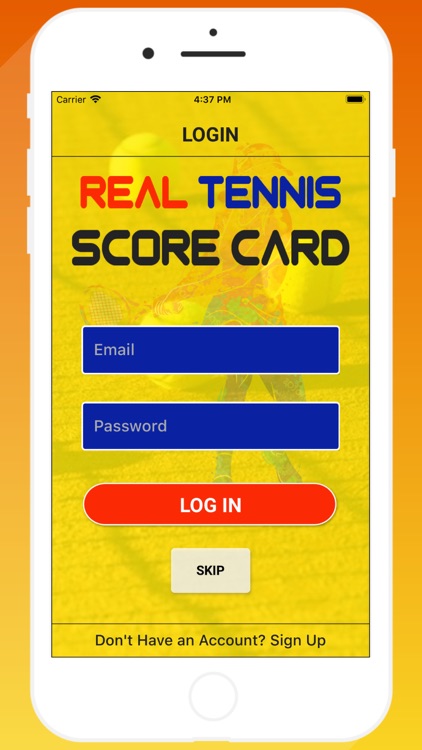 Real Tennis Score Card