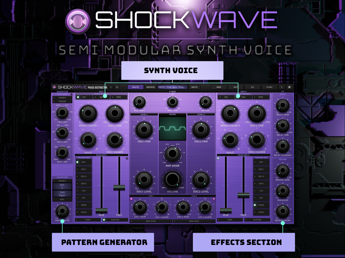 ShockWave Synth Module App voor iPhone, iPad en iPod touch AppWereld