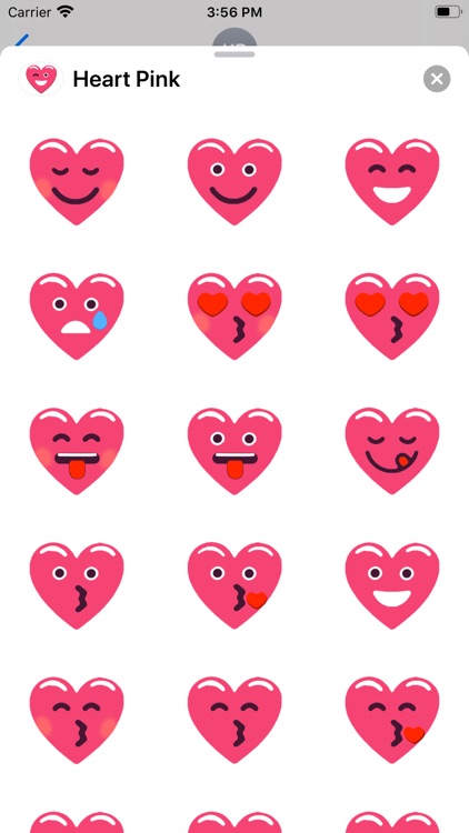 Heart Pink Love Emoji Stickers