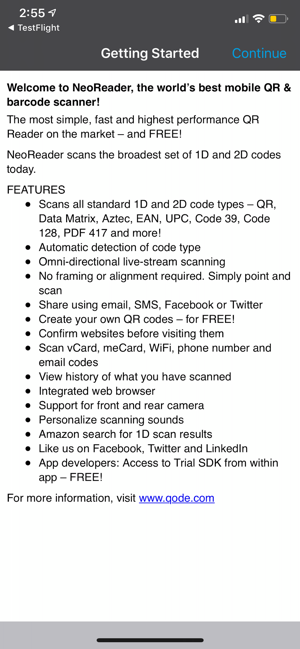 ‎NeoReader®-QR&BarcodeScanner Screenshot