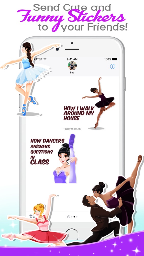 Ballet Dancing Emoji Stickers App for iPhone Free Download Ballet