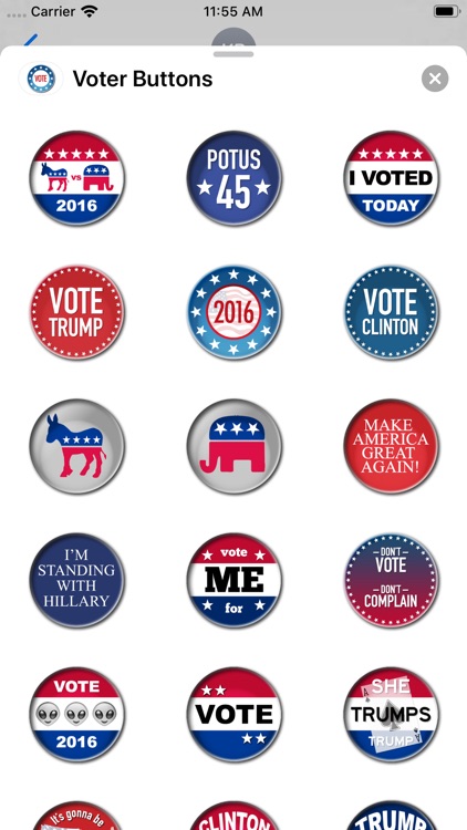 Campaign Election Buttons 2016