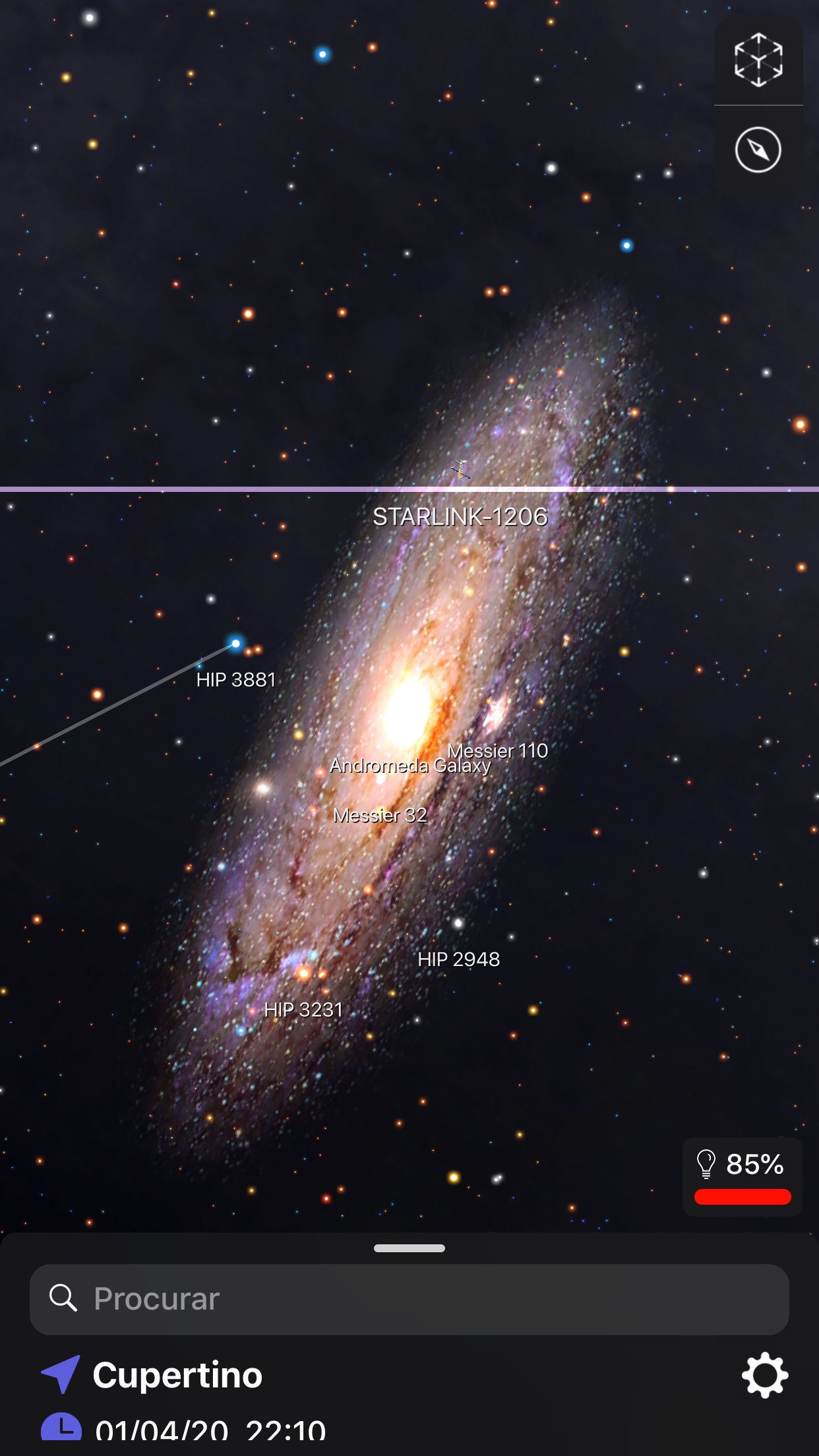 Screenshot do app Night Sky