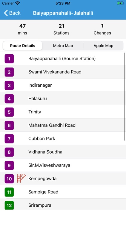 Bangalore Metro Route Planner screenshot-3