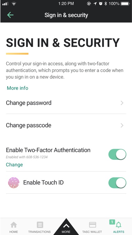 TASC app for iPhone
