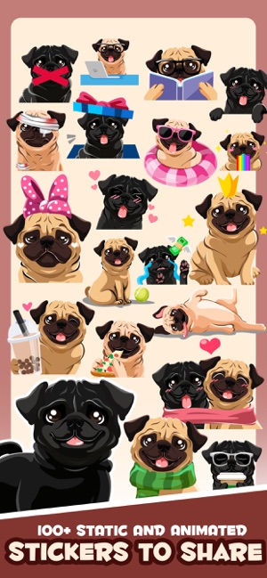 Pug Puppy Dog Emoji & Stickers(圖2)-速報App