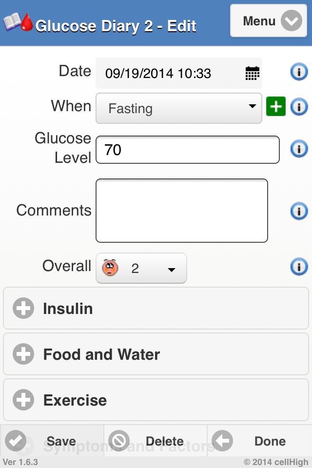 Glucose Diary 2 screenshot 2