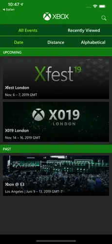 Screenshot 1 Xbox Events iphone