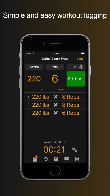 Gym Horn: Weight Lifting Log screenshot-0