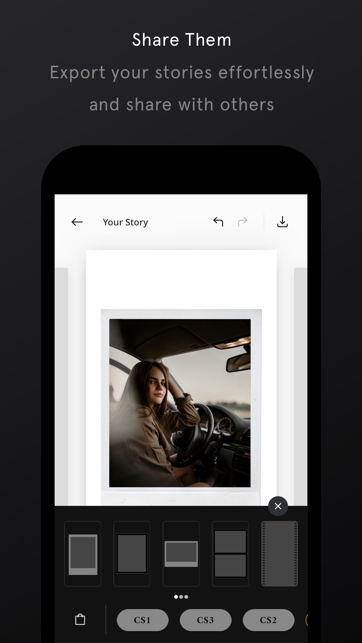Screenshot do app Unfold — Crie Histórias