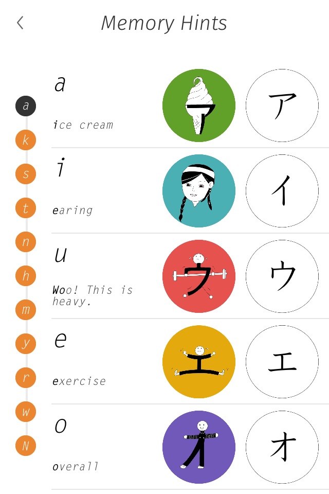 Katakana Memory Hint [English] screenshot 4