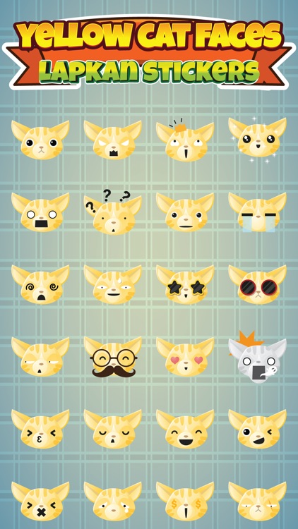 Sticker Me: Yellow Cat Faces