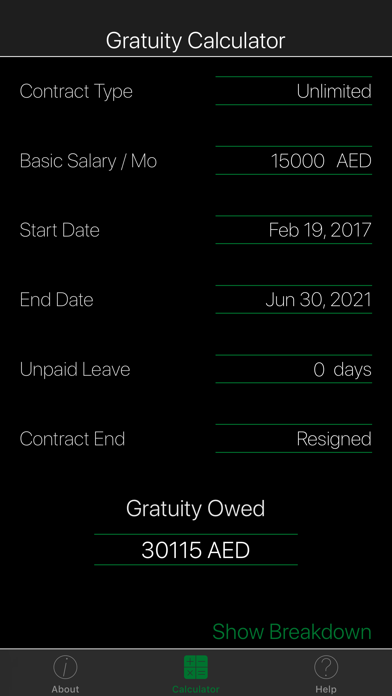 How to cancel & delete UAE Gratuity Calculator from iphone & ipad 1