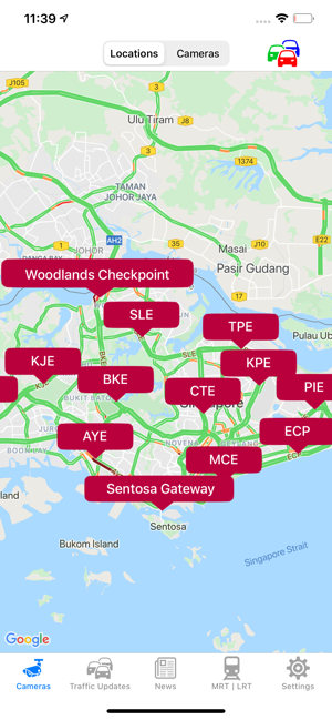 SG Traffic Cameras & Updates