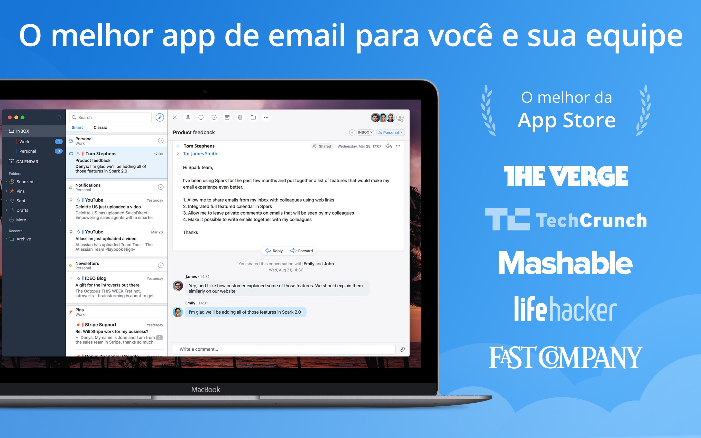 Screenshot do app Spark - Email App da Readdle