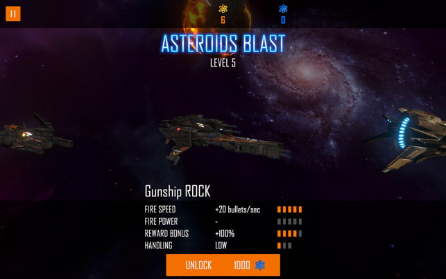 Asteroids Blast, game for IOS