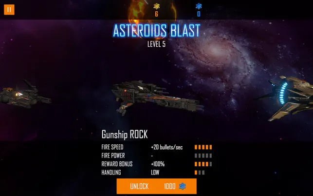 Asteroids Blast, game for IOS