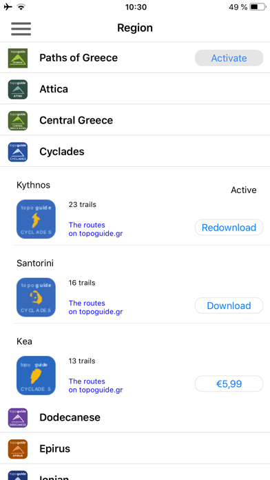 Topoguide Greece hiking guides screenshot 2