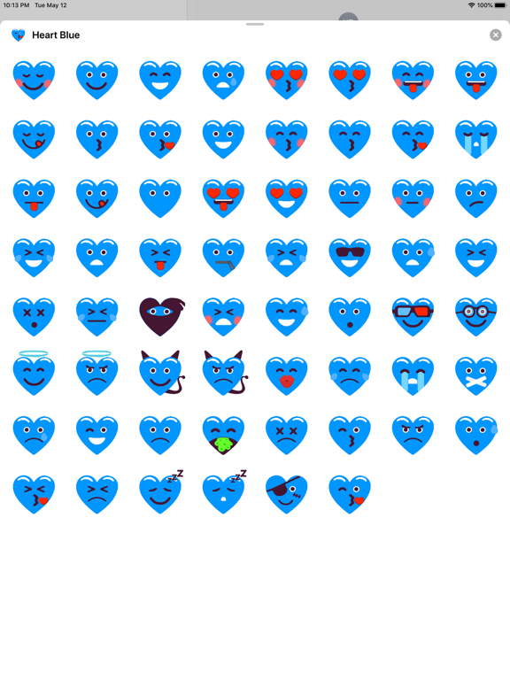 Heart Blue Love Emoji Stickers | App Price Drops