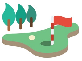 The GolfingBe is a small sticker, which are show the 30 Golfing Be sticker in cartoon