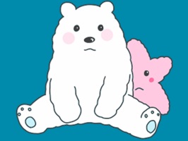 This sticker,There are fluffy white creatures