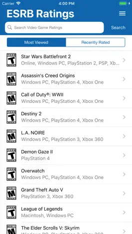 Game screenshot Video Game Ratings by ESRB apk