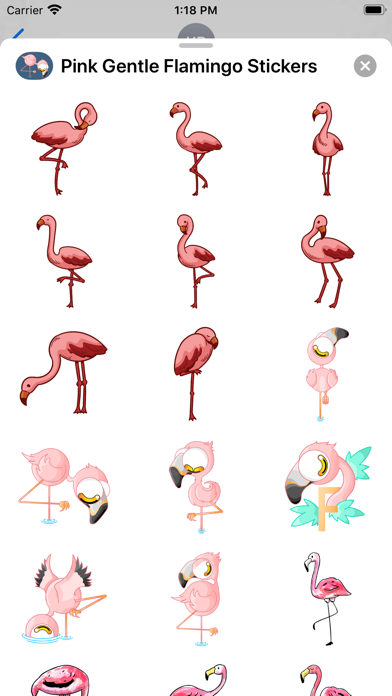 Pink Gentle Flamingo Stickers screenshot 2