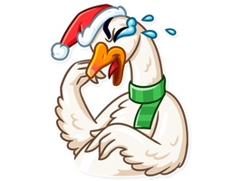 Funny Christmas Goose Celebrating New Year with style