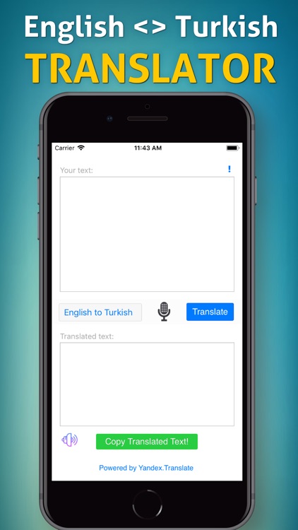 English to Turkish Translator!