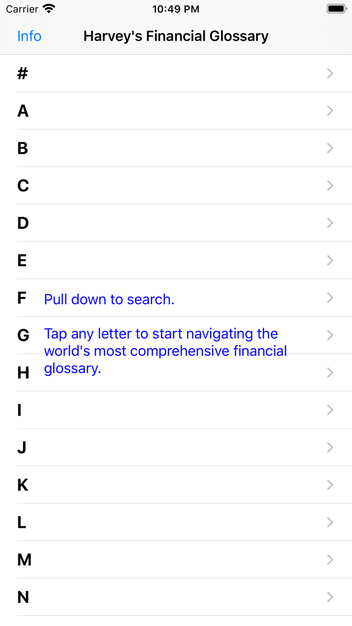 Harveys Financial Glossary