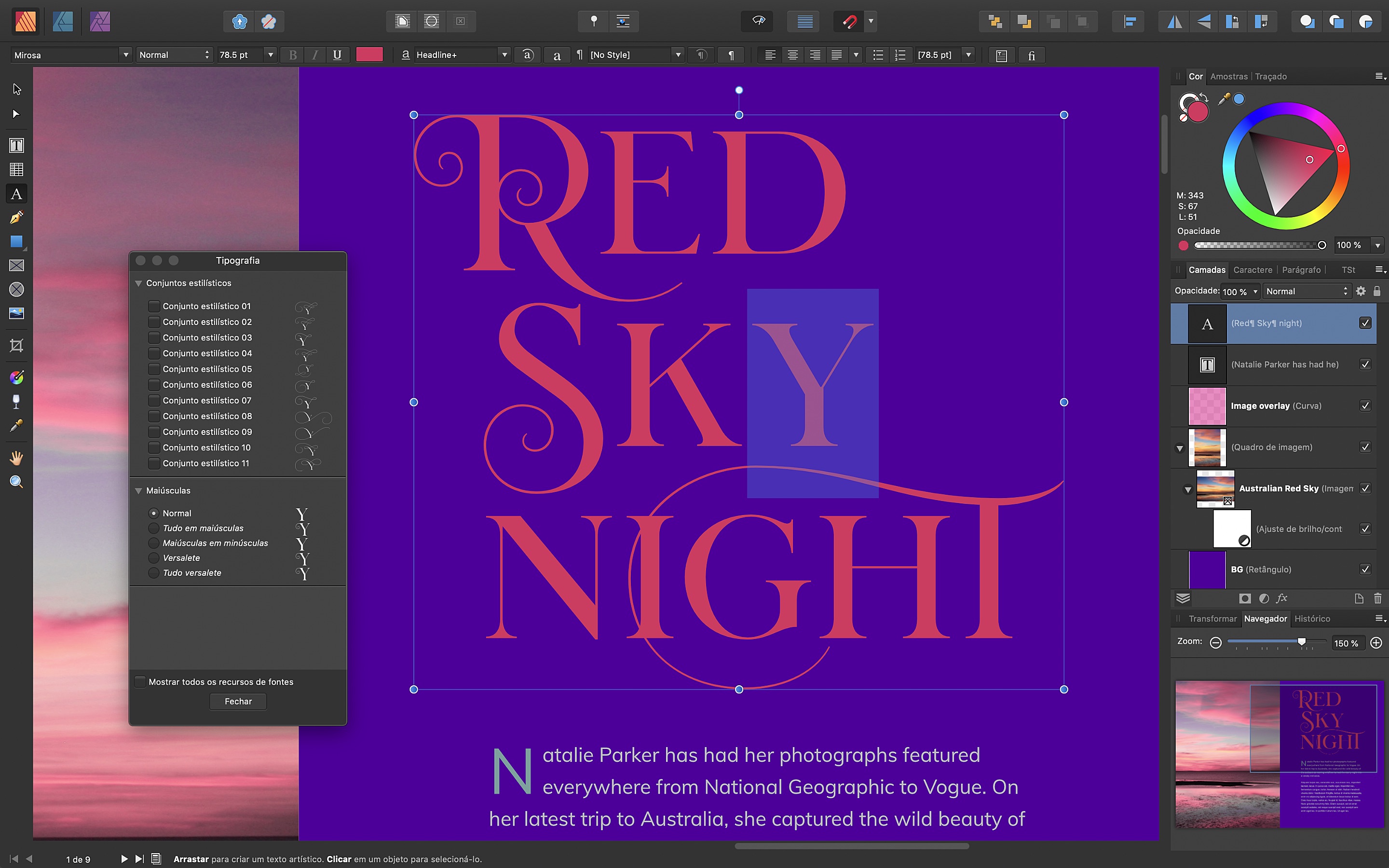 Screenshot do app Affinity Publisher