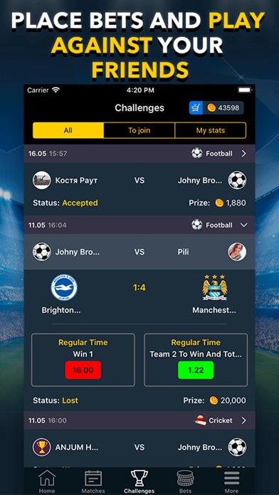 BETUP - Sports Betting Game screenshot 3