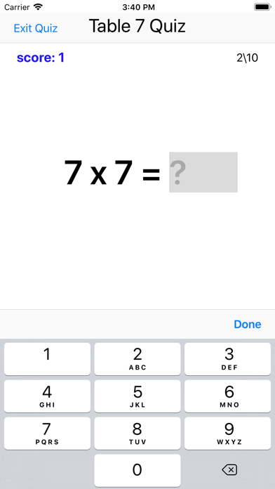 Multiplication Times Tables I screenshot 4