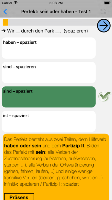 Deutsch Grammatik Test PRO screenshot 3
