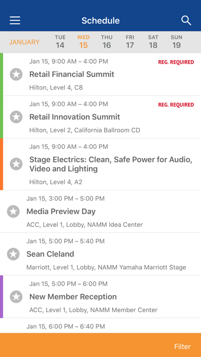 How to cancel & delete NAMM Shows from iphone & ipad 2