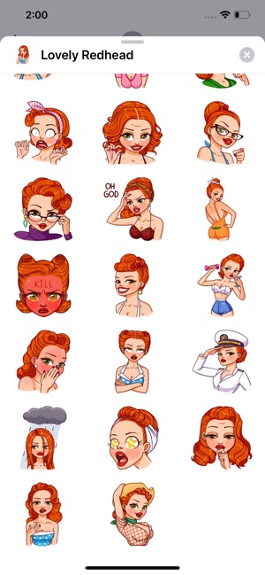 Lovely Redhead Sticker Pack(圖2)-速報App