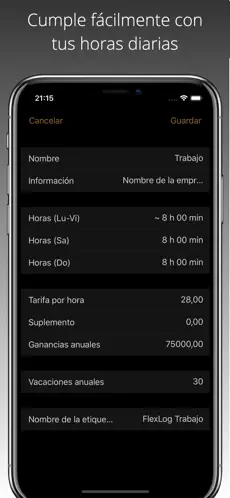Yakalama 8 FlexLog - Registro de trabajo iphone