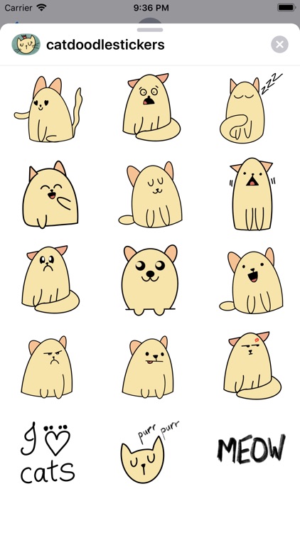 Cat Doodle Stickers