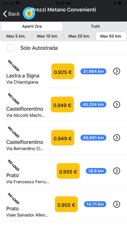 Cerca Distributori Carburante