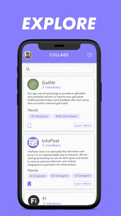 Collabs: find projects & teams screenshot-3