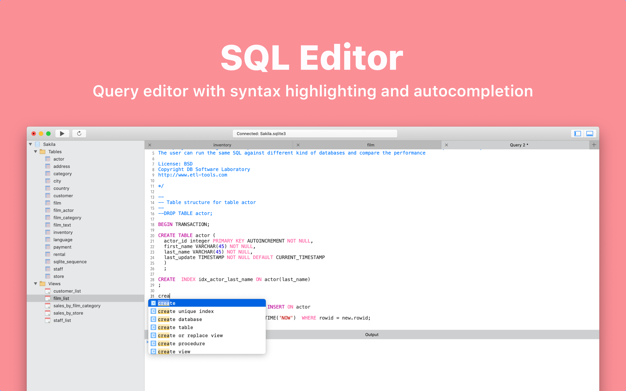 dbHarbor: SQLite app screenshot