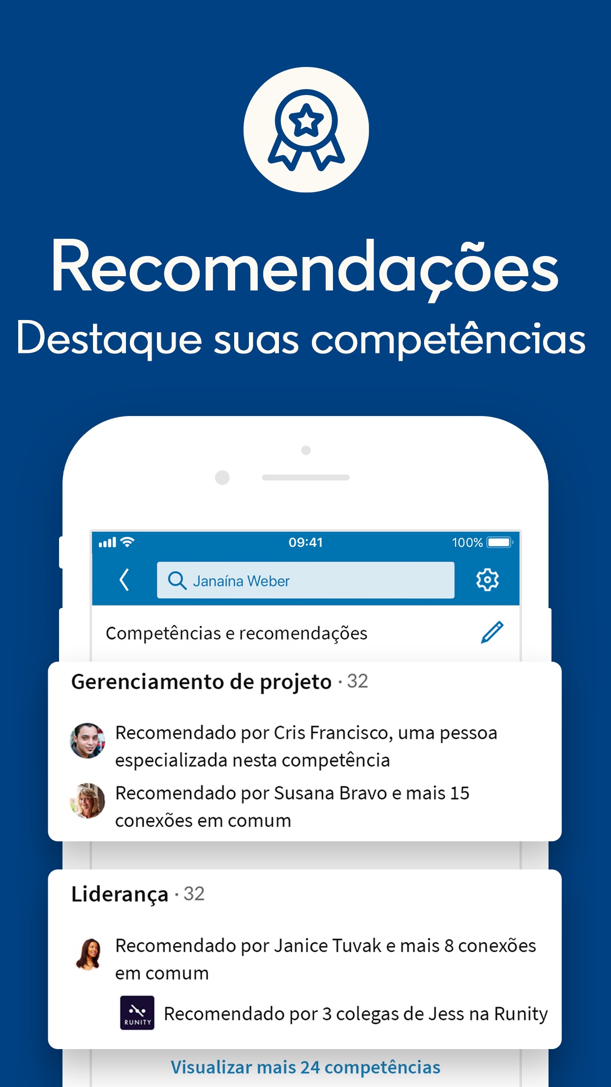 Screenshot do app LinkedIn