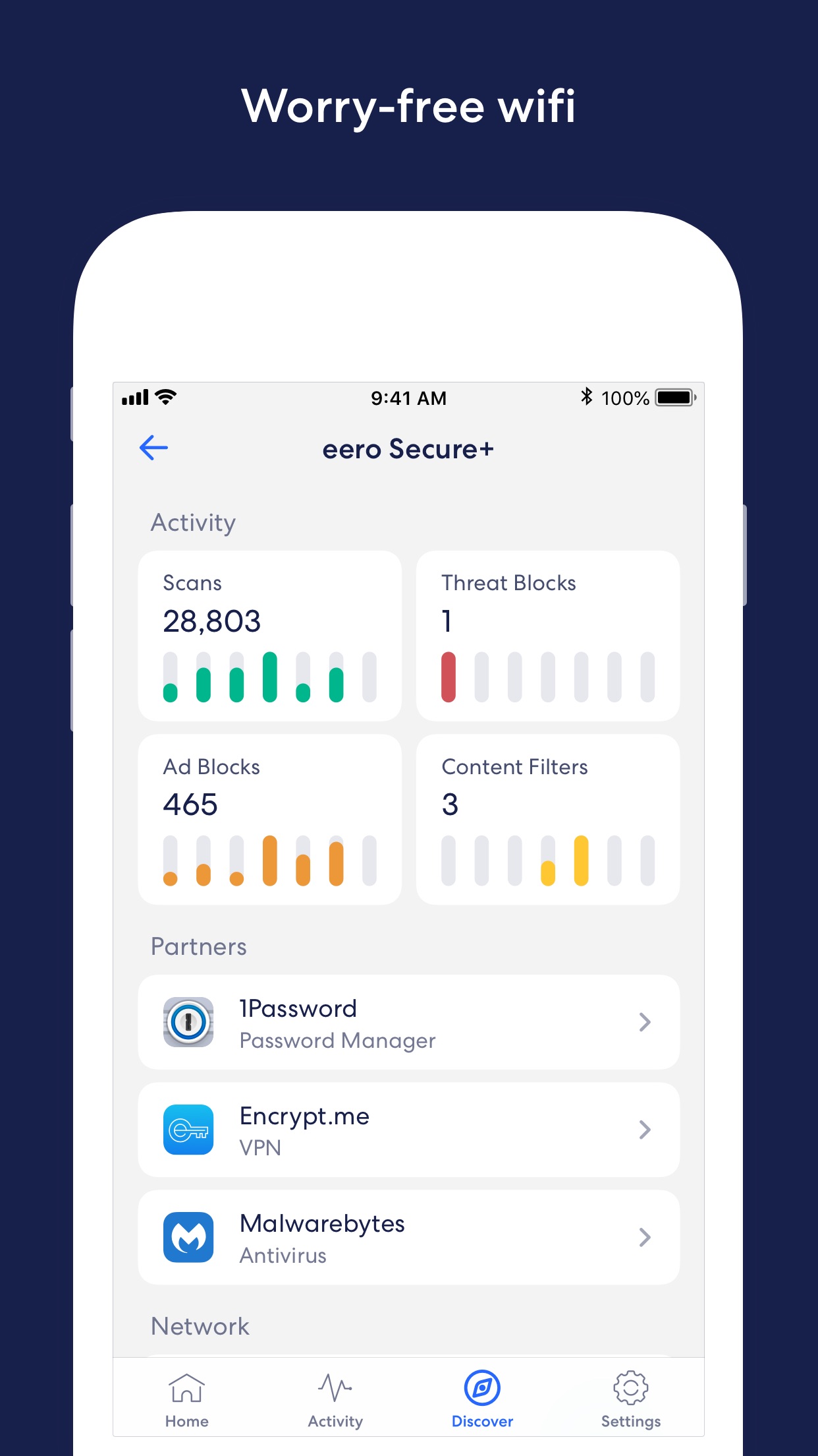 Screenshot do app eero home wifi system