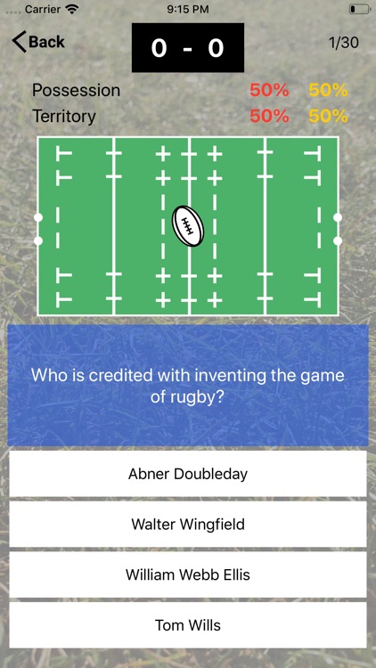 Rugby Union Quiz App