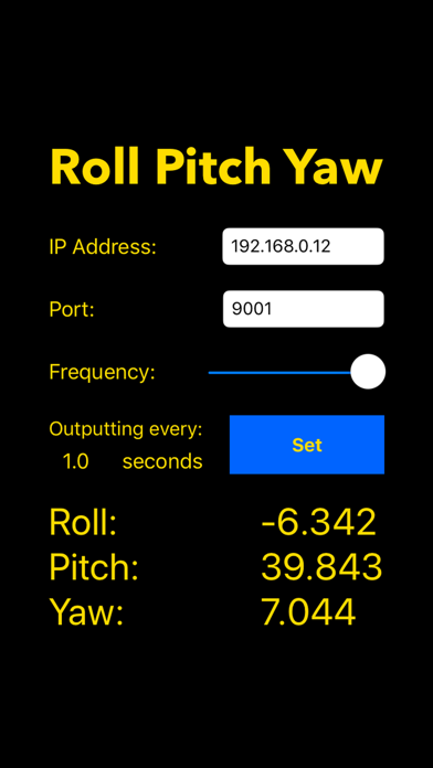 Roll Pitch Yaw Transmitter screenshot 2