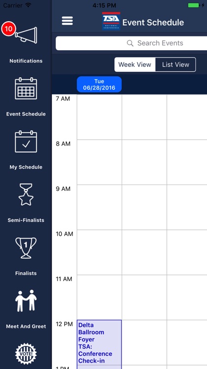 TSA Mobile Schedule