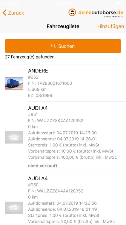 B2B-Auktion deineautobörse.de screenshot-6