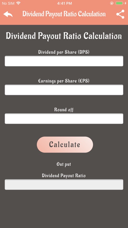 Calc For Financial Ratio