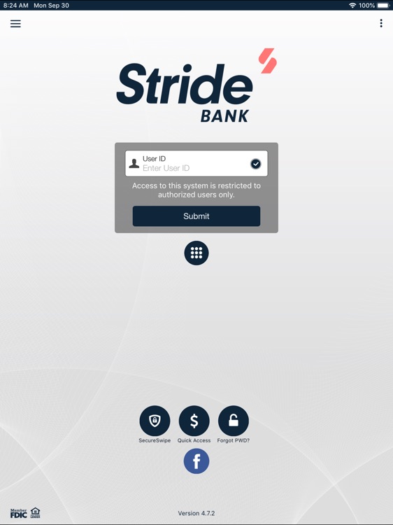 Stride-Mobile Banking for iPad