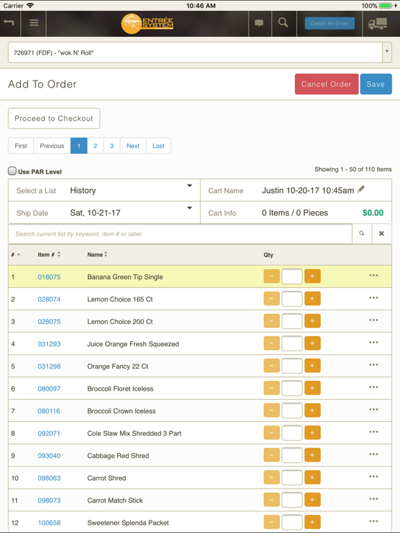 App Shopper Entrée System by Ben E Keith (Business)